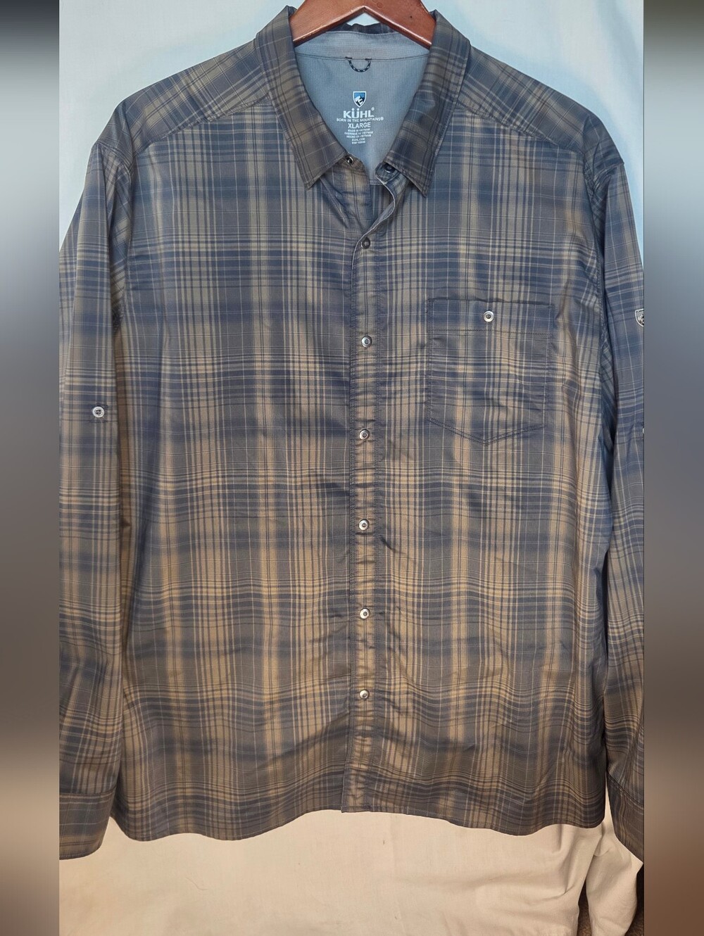 Mens Kuhl Response Sz XL Snap Front Long Sleeve Outdoor Lite Quick Dry Hike NWOT